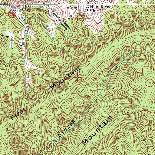 Topographic Map of First Mountain, VA
