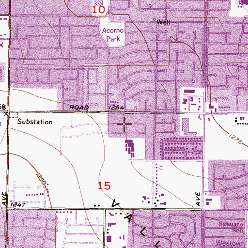 Topographic Map of Las Palmaritas Park, AZ