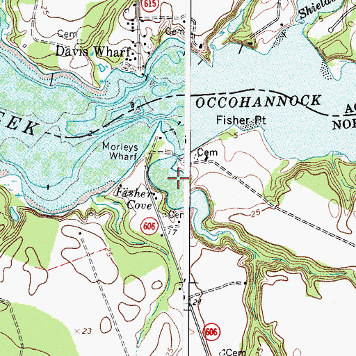 Topographic Map of Fisher Cove, VA