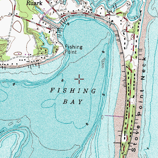 Topographic Map of Fishing Bay, VA