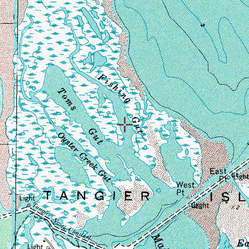 Topographic Map of Fishing Gut, VA
