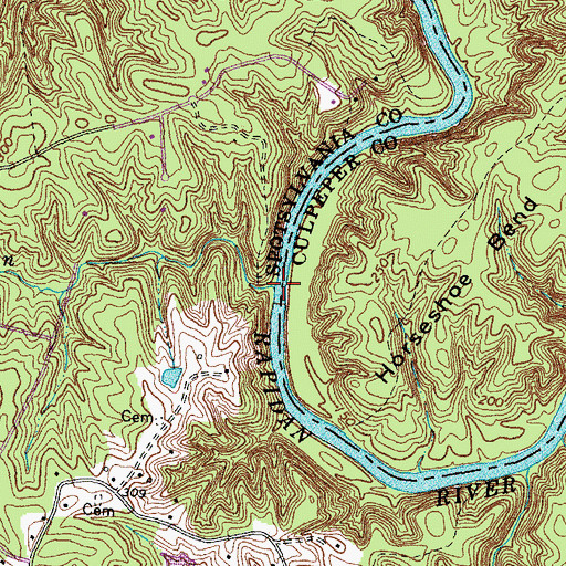 Topographic Map of Fishing Run, VA