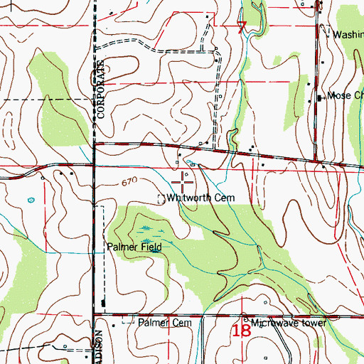 Topographic Map of Bailey Cemetery, AL