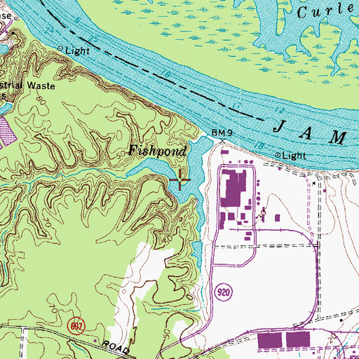 Topographic Map of Fishpond, VA