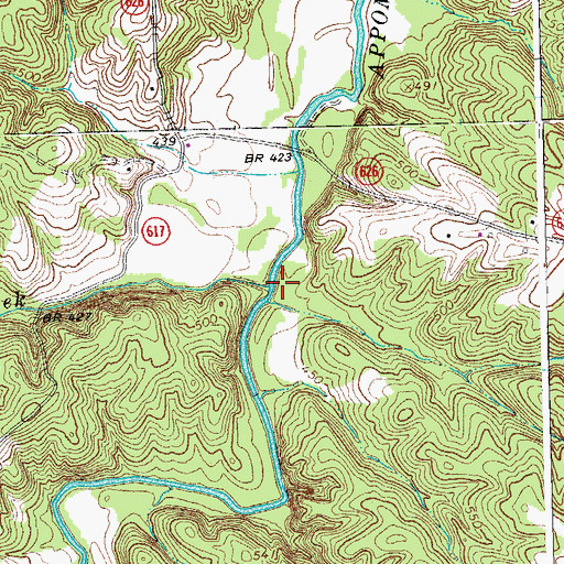Topographic Map of Fishpond Creek, VA