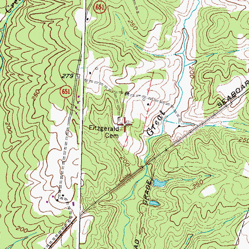 Topographic Map of Fitzgerald Cemetery, VA