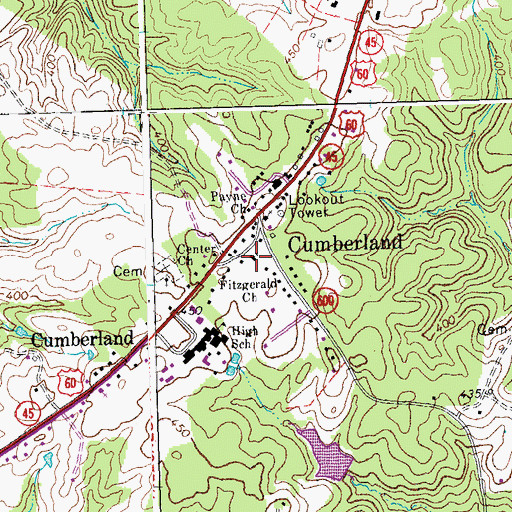 Topographic Map of Fitzgerald Church, VA