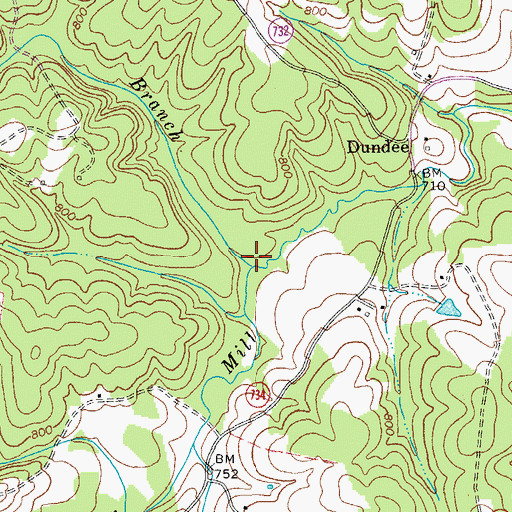 Topographic Map of Fitzpatrick Branch, VA