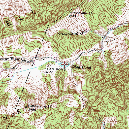 Topographic Map of Flag Pond, VA