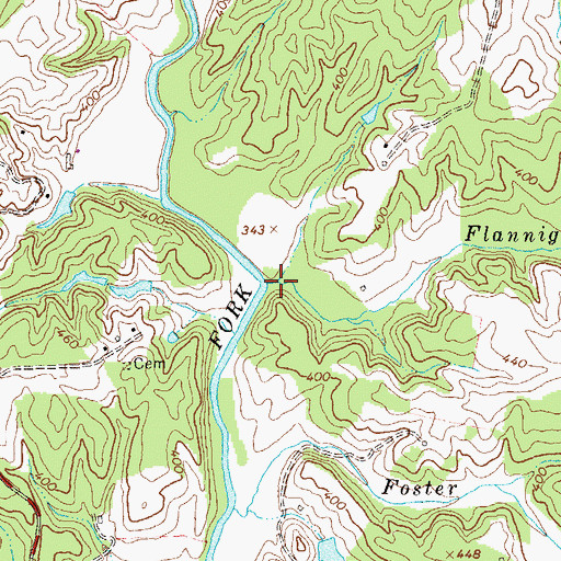 Topographic Map of Flannigan Branch, VA