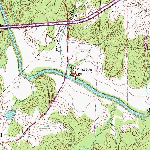 Topographic Map of Flat Branch, VA