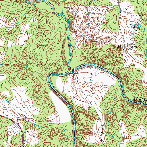 Topographic Map of Flat Rock Creek, VA