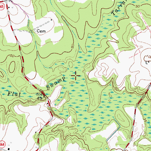 Topographic Map of Flat Swamp, VA