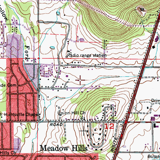 Topographic Map of Battle Cemetery, AL