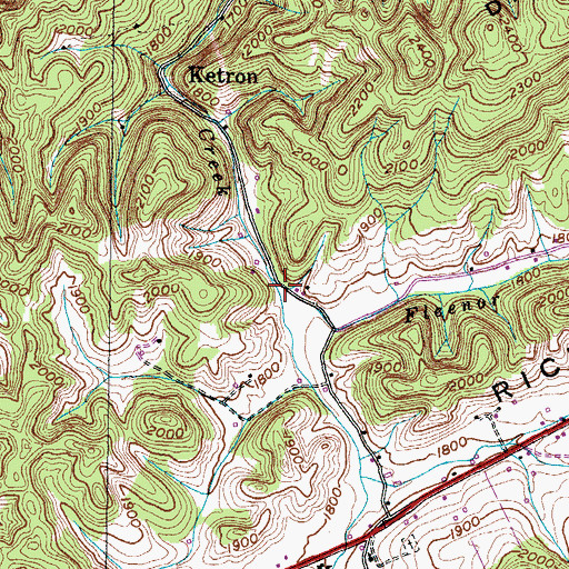 Topographic Map of Fleenor Branch, VA