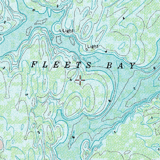 Topographic Map of Fleets Bay, VA