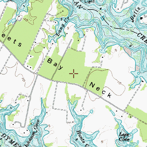 Topographic Map of Fleets Bay Neck, VA