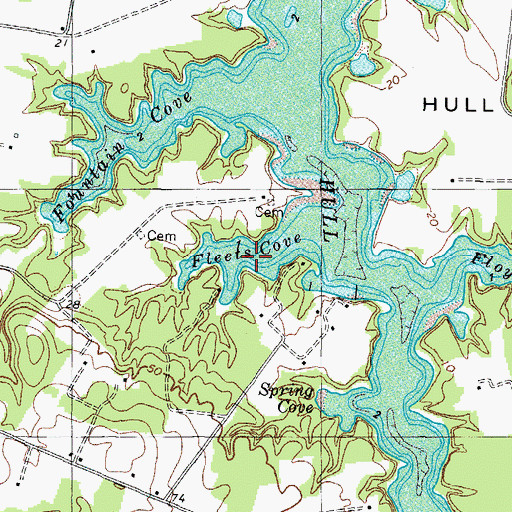 Topographic Map of Fleets Cove, VA