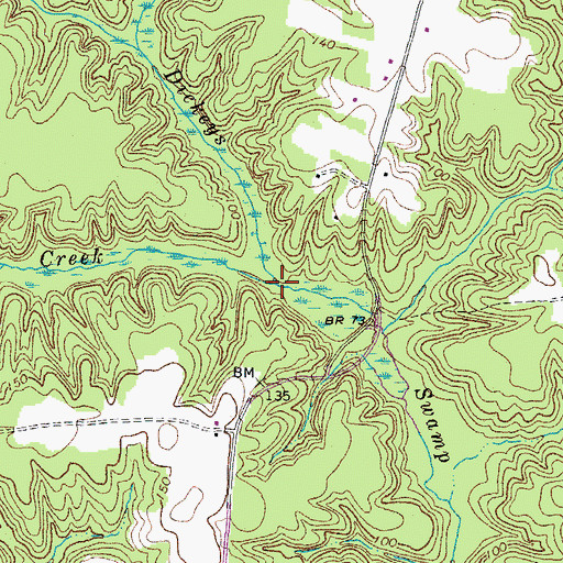 Topographic Map of Fleets Creek, VA