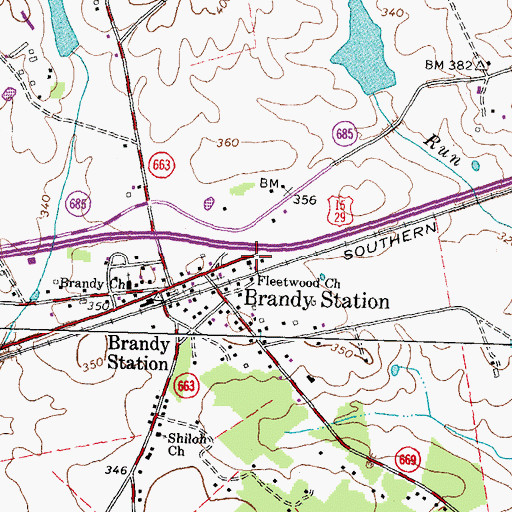Topographic Map of Fleetwood Church (historical), VA