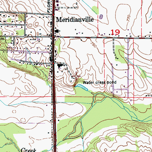 Topographic Map of Bayless Cemetery, AL