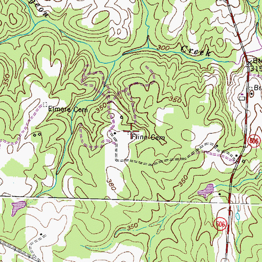 Topographic Map of Flinn Cemetery, VA