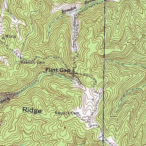 Topographic Map of Flint Gap, VA