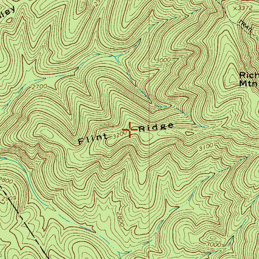 Topographic Map of Flint Ridge, VA