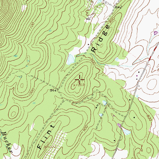 Topographic Map of Flint Ridge, VA