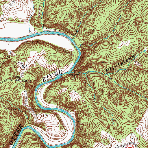 Topographic Map of Flintstone Creek, VA