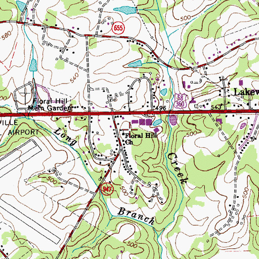 Topographic Map of Floral Hill Church, VA