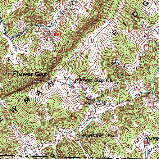 Topographic Map of Flower Gap Church, VA