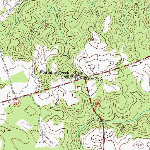 Topographic Map of Fontaine Creek Church, VA