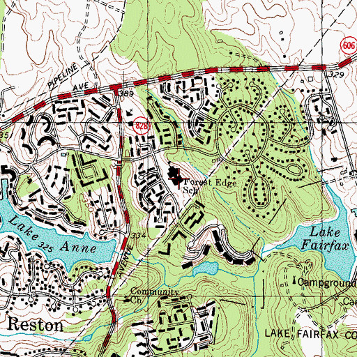 Topographic Map of Forest Edge Elementary School, VA