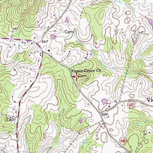 Topographic Map of Forest Grove Church, VA