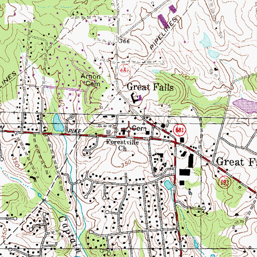 Topographic Map of Forestville Church, VA