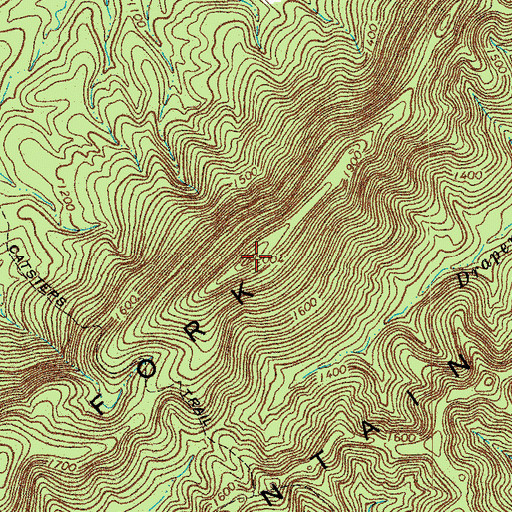 Topographic Map of Fork Mountain, VA