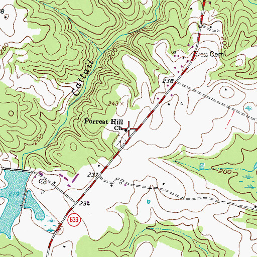 Topographic Map of Forrest Hill Church, VA