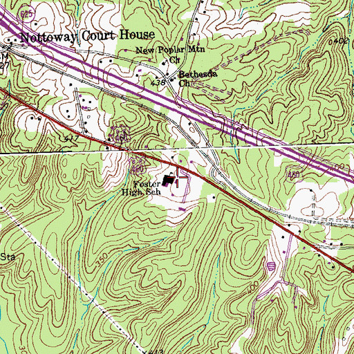 Topographic Map of Foster High School, VA
