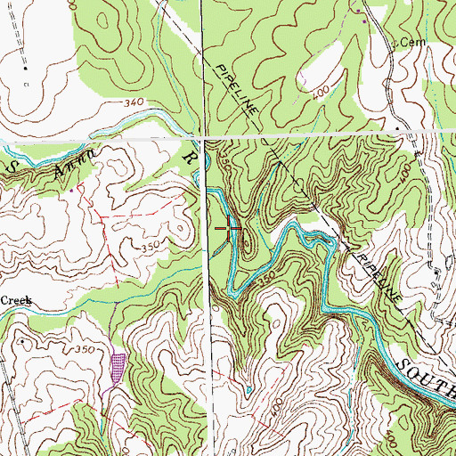 Topographic Map of Fosters Creek, VA