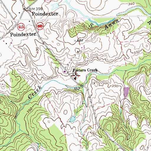 Topographic Map of Fosters Creek Church, VA