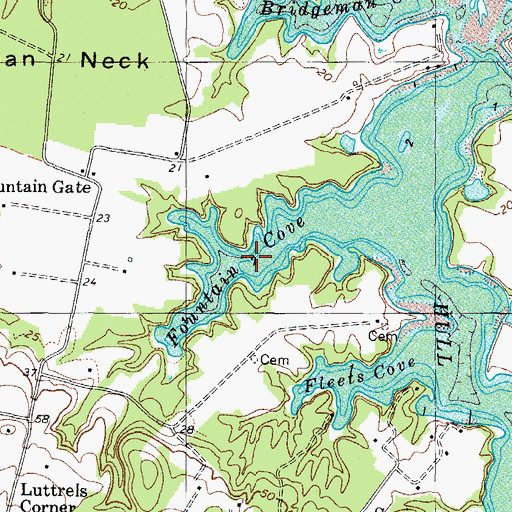 Topographic Map of Fountain Cove, VA