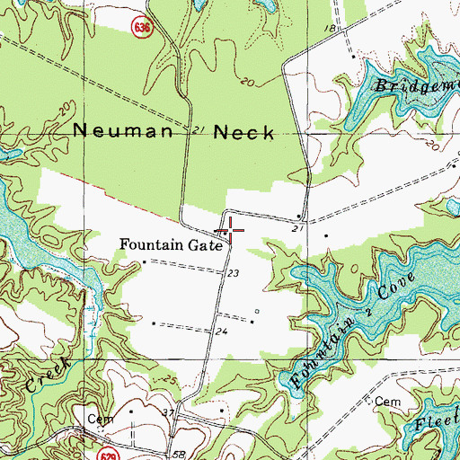 Topographic Map of Fountain Gate, VA