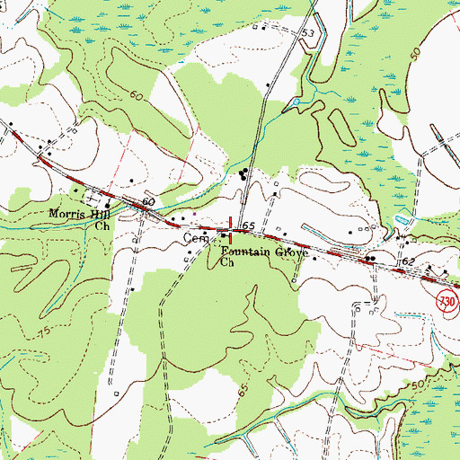 Topographic Map of Fountain Grove Church, VA