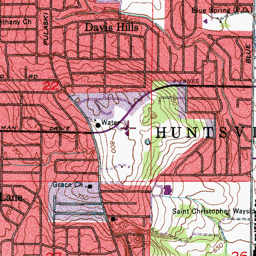 Topographic Map of Berachah Academy, AL