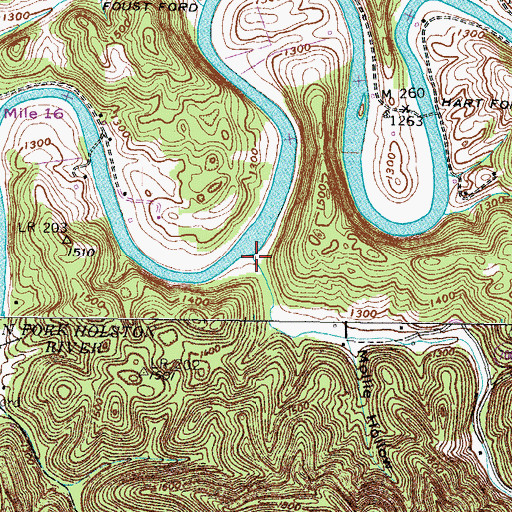 Topographic Map of Fowlers Branch, VA
