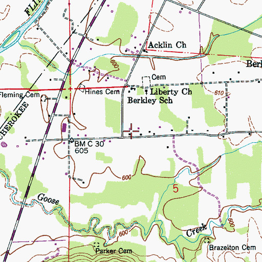 Topographic Map of Berkley Center Head Start School, AL