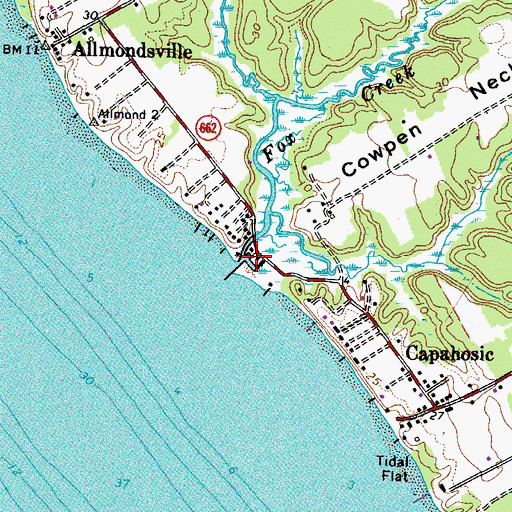 Topographic Map of Fox Creek, VA