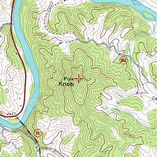 Topographic Map of Fox Knob, VA