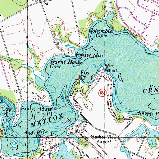 Topographic Map of Fox Point, VA